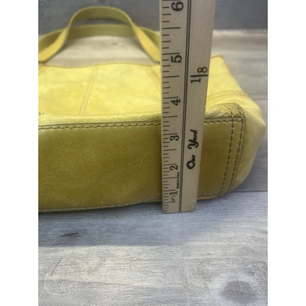 Fossil Hathaway Tote Bag Medium Yellow Leather Shoulder Handbag Purse